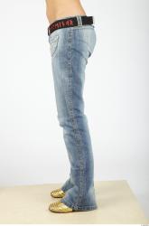 Leg Whole Body Woman Casual Jeans Slim Studio photo references